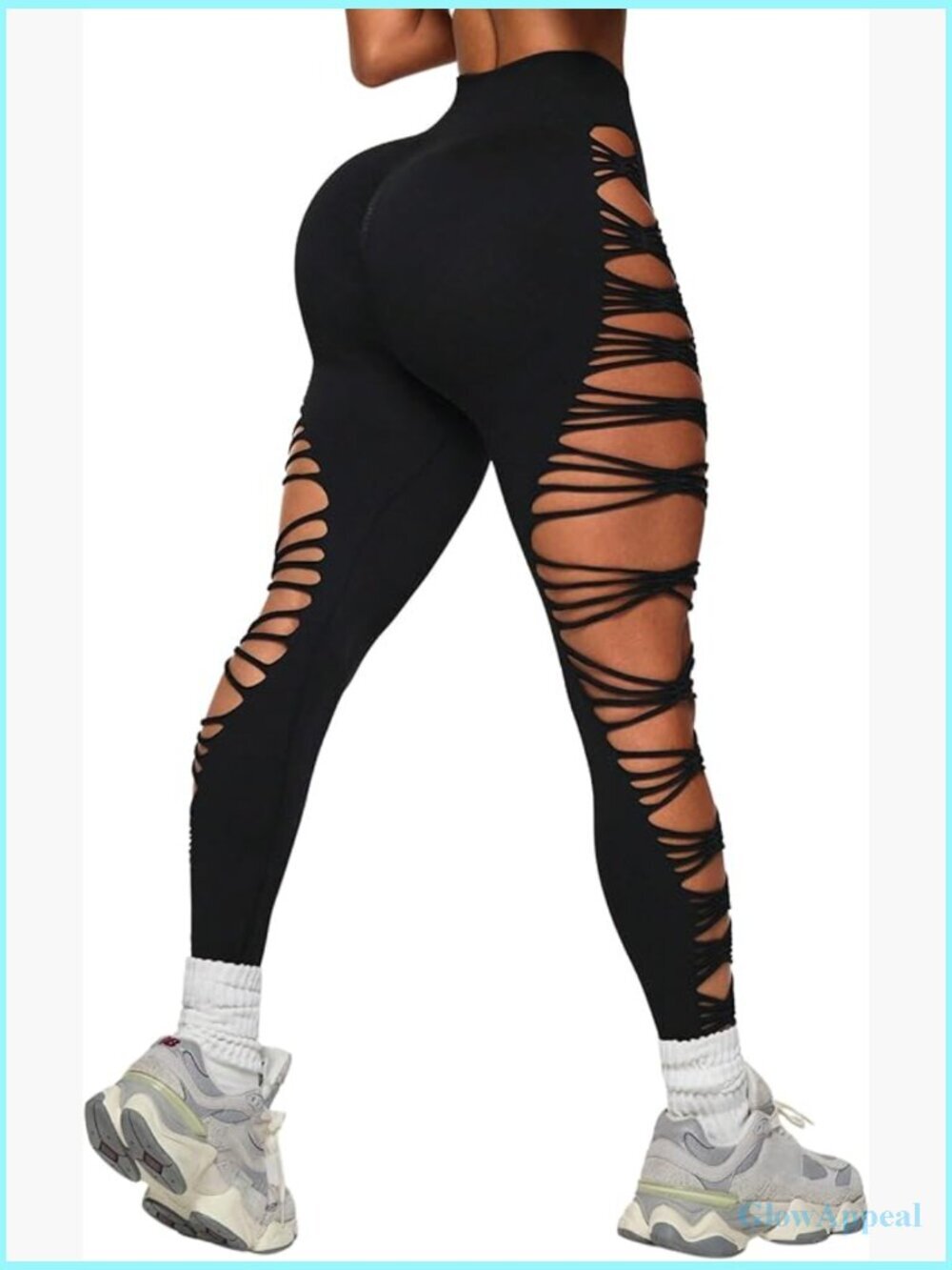High Waist Seamless Workout Leggings Tummy Control Yoga Pants Ripped